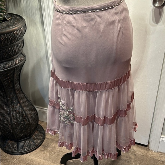 ANTHROPOLOGIE by Lithe Elegant Mauve Tulle Skirt - Picture 8 of 9